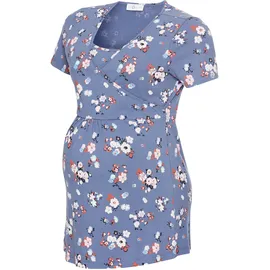 NEUN MONATE Umstandsshirt in blau geblümt), | Gr.: 36/38,