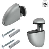 Duraline Regalträger Träger Clip Regalboards Glasböden 4-24 mm silber 2 Stück