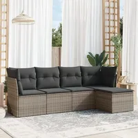 Festnight Gartenlounge mit Stauraum Balkon Lounge Balkon Sofa Rattan Sofa Klein Rattansofa Gartensofa Ecksofa Lounge Sofa Outdoor Polyrattan Balkonmöbel Couch Gartenmöbel Ecklounge