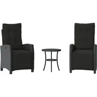 vidaXL Bistroset 3-tlg. Schwarz