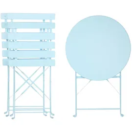 Albatros Bistroset 3-teilig Blau – Bistrotisch mit 2 Stühlen – klappbare Stühle und Tisch aus robustem Metall – optimal als Balkonmöbel Set oder Gartenmöbel in modernem Design