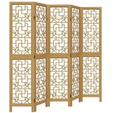 vidaXL 5-tlg. Raumteiler Braun Massivholz Paulownia - Vidaxl