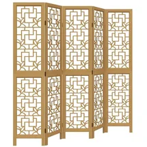 vidaXL 5-tlg. Raumteiler Braun Massivholz Paulownia - Vidaxl