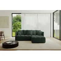 ALTDECOR Ecksofa LONLI-L, Couch mit Schlaffunktion, Stauraum Wohnlandschaft Funktionsecke, Corner Sofa Bett Eckcouch Couch L-Form Schlafcouch Ausziehbar grün