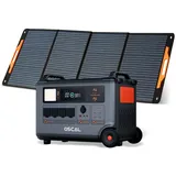 OSCAL Stromerzeuger PM 3600 Powerstation+PM400W Solarpannel, 3,60 in kW, 3600Wh, LiFePO4 Solarspeicher