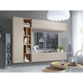 Mirjan24 Wohnwand, Kaschmir, Holzwerkstoff, 224x160x33 cm, Wohnzimmer, Wohnwände, Wohnwand-Sets