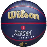 Wilson Basketball, NBA Player Icon Outdoor, Zion Williamson, New Orleans Pelicans, Outdoor und Indoor, Größe: 7, Marineblau/Gold
