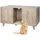 Relaxdays Katzenschrank für Katzentoilette, XXL, 2 Kammern, Katzenhaus mit Katzenklomatte, HBT: 65x120x52 cm, Graubraun