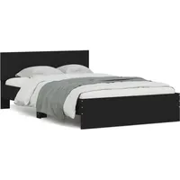 vidaXL Bettgestell mit Kopfteil Schwarz 140x200 cm