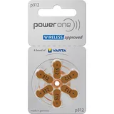 Varta Power One Gr. 312 Hörgerätebatterien 1,45V 6er Blister PR41 Braun 24607 p312