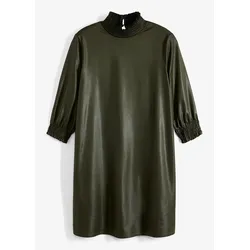 bonprix Minikleid im Wetlook, grün, 44/46 (L)