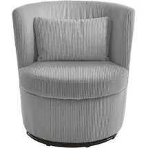 Atlantic Home Collection Drehsessel Keno, 360-Grad drehbarer Cordsessel, inkl. einem Zierkissen im Originalbezug grau