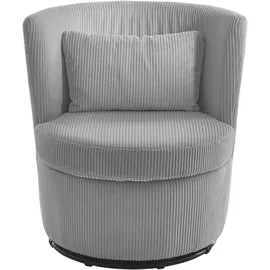 Atlantic Home Collection Drehsessel Keno, 360-Grad drehbarer Cordsessel, inkl. einem Zierkissen im Originalbezug grau