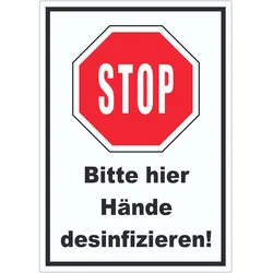 Bitte hier Hände desinfizieren Aufkleber A1 (594x841mm)