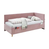 Sofa.de Polsterbettgestell mit USB-Anschluss ¦ rosa/pink ¦ Maße (cm): B: 100 H: 90