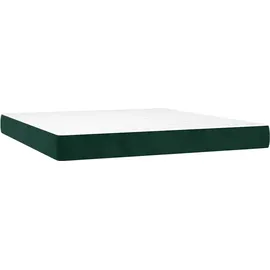 vidaXL Boxspringbett 180 x 200 cm Dunkelgrün