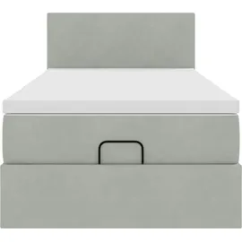 vidaXL Ottoman-Bett 90 x 200 cm Hellgrau
