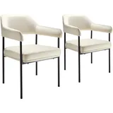 Tectake tectake® Armlehnstuhl, gepolstert, Stahlbeine, 58 x 62 x 85 cm,