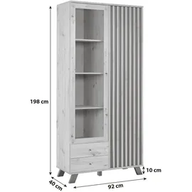 MID.YOU Standvitrine 92 x 198 x 40 cm Braun