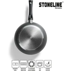 STONELINE® CERAMIC Kochgeschirr-Set, 14-tlg., Keramik-Beschichtung, mit Glasdeckeln, Induktion