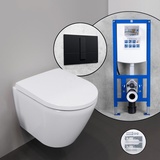 Duravit D-Neo Compact Komplett-SET Wand-WC mit neeos Vorwandelement,, 2588092000+16782BM#SET,