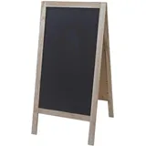 Mendler XL Werbetafel HWC-C17, Aufsteller Kreidetafel Kundenstopper, 2 Schreibflächen klappbar, 100x50cm naturfarben