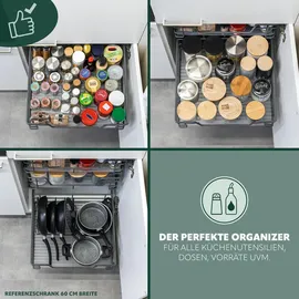 bremermann Teleskopschublade grau Metall, 37x14x44 cm Küchenzubehör