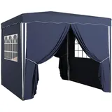 Outsunny Pavillon mit abnehmbaren Seitenwänden, Reißverschluss und Tragetasche blau 297L x 297B x 286H cm