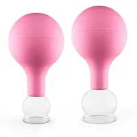 PULOX Schröpfgläser aus Echtglas 2 Stück. 2,5cm und 3,2cm Pink 2 St