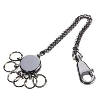 Troika PATENT CHAIN KR10-60/GM – Schlüsselanhänger mit Kette – Schlüsselkette– inkl. Karabinerhaken – 6 Schlüsselringen