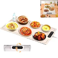 Speisewärmematte, schnellerwärmende Silikon-Heizplatte, 3 Temperaturen & 3 Timer, faltbarer Speisewärmer, ideal für Buffet, Partys & Zuhause