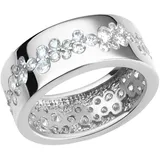 VIVANCE Fingerring VIVANCE "925/- Sterling Silber rhodiniert glanz Zirkonia" Gr. 20, weiß, Fingerringe, Damen, 020 (63,7), Silber 925 (Sterlingsilber), Fingerring
