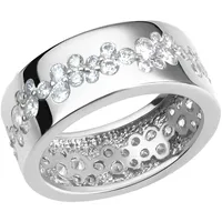 VIVANCE Fingerring VIVANCE "925/- Sterling Silber rhodiniert glanz Zirkonia" Gr. 20, weiß, Fingerringe, Damen, 020 (63,7), Silber 925 (Sterlingsilber), Fingerring