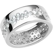 VIVANCE Fingerring VIVANCE "925/- Sterling Silber rhodiniert glanz Zirkonia" Gr. 20, weiß, Fingerringe, Damen, 020 (63,7), Silber 925 (Sterlingsilber), Fingerring