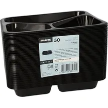 Papstar STARPAK Einweg-Menüschalen schwarz 0,765 l, 50 St.