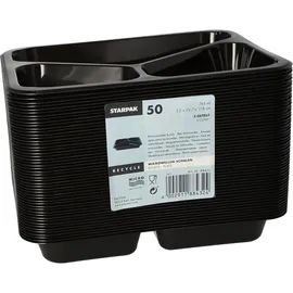 Papstar STARPAK Einweg-Menüschalen schwarz 0,765 l, 50 St.