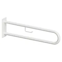 Brillantbad BELP Stützgriff in U-Form mit Toilettenpapierhalter Eisen Weiß 100x250x829 mm, 120 kg Traglast für Bad & WC >> zum Bohren
