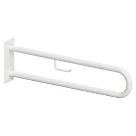 Brillantbad BELP Stützgriff in U-Form mit Toilettenpapierhalter Eisen Weiß 100x250x829 mm, 120 kg Traglast für Bad & WC >> zum Bohren