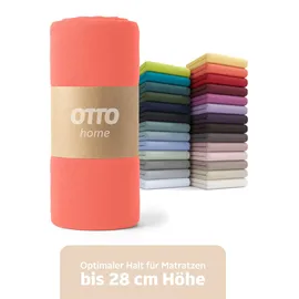 OTTO home Spannbettlaken Blackberry Single-Jersey 180 x 200 cm koralle