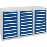 Stumpf Schubladenschrank Serie T-100/35-3, 24 Schubladen enzianblau (24x100mm)