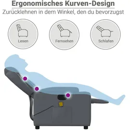vidaXL Massagesessel mit verstellbarer Rückenlehne Kunstleder 94,5 x 100 x 0 cm Grau