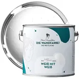 MissPompadour Abwaschbare Wandfarbe Weiß mit Weiß 2,5L Hochdeckend Scheuerbeständig