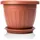 BigDean 50 cm Blumentopf mit Untersetzer rund 50 x 50 x 38 cm Terracotta