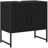 vidaXL Waschbeckenunterschrank Schwarz Eiche 60x33x60 cm Holzwerkstoff