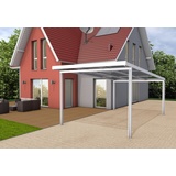 Gutta Premium Carport 309,4 x 562 cm, weiß, PC bronce 16 mm