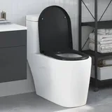 vidaXL Toilettensitz Quick Release Absenkautomatik Duroplast Schwarz