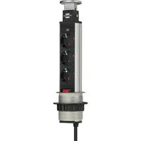 Brennenstuhl Einbausteckdosenleiste Tower Power Schwarz 3 St.