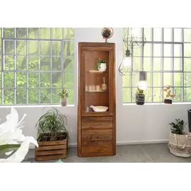 MASSIVMOEBEL24.DE Vitrine Toronto 70 x 40 x 202 cm WALNUSS gewachst