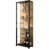 fif Möbel Vitrine »OPTIMA«, Standvitrine, Vitrinenschrank, Glasvitrine, Sammlervitrine, LED, schwarz