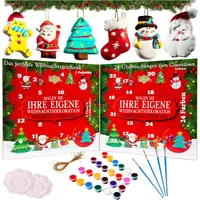 KreativeKraft Adventskalender 2025 Kinder 24-Tage-Countdown Kalender Weihnachtskalender DIY Kreiere Deine eigene Deko zum Weihnachtsschmuck